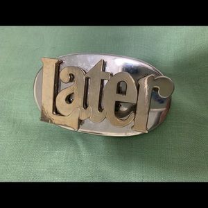 Gold and Silver Desk Sign